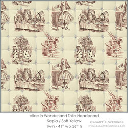 Alice Pink & Soft Yellow Toile Headboard from Casart wallcoverings - Wall Decor