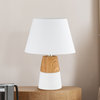 1-Light, 40W Table Lamp, Wood Effect/White