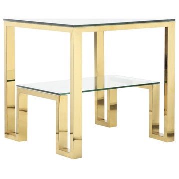 Laurence Side Table, High Polish Gold