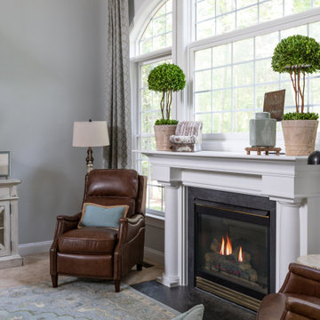 Antique Pediment Over TV Family Room