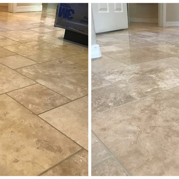Travertine Cleaning, Polishing & Grout Color Seal Tempe, AZ