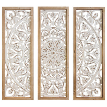 Ornate Metal Panel Wall Art, 3-Piece Set