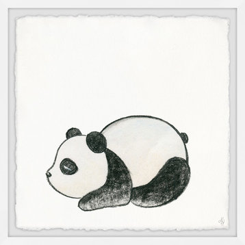 "Sleepy Panda" Framed Painting Print, 24"x24"