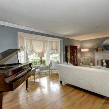Blue, Gray & White Living Room