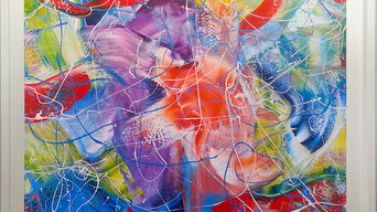 Martin Bush Artist Paintings Title: "Summer Explosion" Large scale canvas.