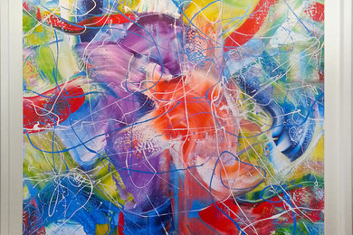 Martin Bush Artist Paintings Title: "Summer Explosion" Large scale canvas.