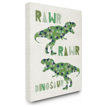 The Kids Room by Stupell Rawr Blue Green Dinosaur Kids Word Design, 30 x 40