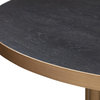 55" Round Dining Table, Black Wood Table, Glam Luxe Gold Brass Kitchen Table