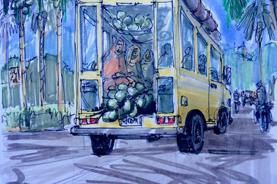 Urban Sketches Series -Coconut Lombok