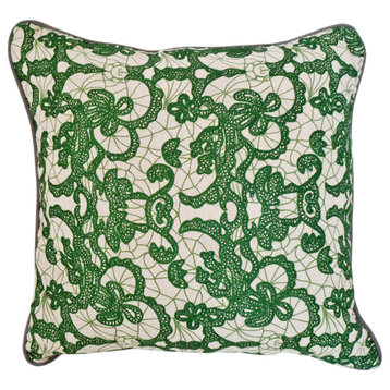 Green Lace Pattern Pillow