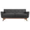 Engage Upholstered Fabric Loveseat, Gray