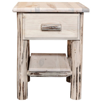Montana Collection Nightstand With-Drawer and Shelf, Ready to Finish
