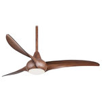 Minka Aire - Minka Aire Light Wave 52 in. Integrated LED Indoor Distressed Koa Ceiling Fan - The Minka Aire Light Wave Distressed Koa Ceiling Fan is a truly unique design that draws inspiration from the ocean's graceful and tubular wave formations. Its energy efficient LED light source integrates light without compromising design.