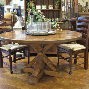 Country Willow Round Garden Pedestal Barn Wood Table. Many Sizes.