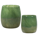 Uttermost - Uttermost 17845 Matcha - 8.5 inch Vase (Set of 2) - Crafted From 100% Art Glass, These Vases ShowcaseMatcha 8.5 inch Vase Sage/Moss Green Seed *UL Approved: YES Energy Star Qualified: n/a ADA Certified: n/a  *Number of Lights:   *Bulb Included:No *Bulb Type:No *Finish Type:Sage/Moss Green