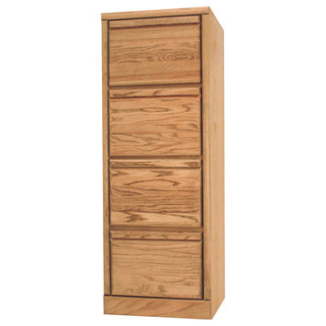 Bullnose 4-Drawer File Cabinet, Golden Oak, 56h Four Drawers