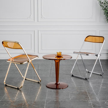 Modern Clear Lucite and Acrylic Folding Game Chairs