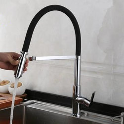 Black Brass High End Pumping Mixer Water Kitchen Tap T0530BP - Kitchen Faucets