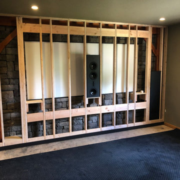 Home Theater - New Front Wall and Motorized Masking Screen