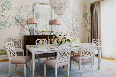 Dining room - transitional dining room idea in Raleigh