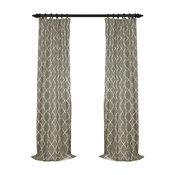 Aiden Gray Printed Cotton Curtain Single Panel, 50"x96"