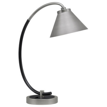 1-Light Desk Lamp, Graphite/Matte Black Finish, 7" Graphite Cone Metal Shade