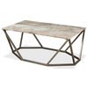 Trapezoid Coffee Table Marble Top