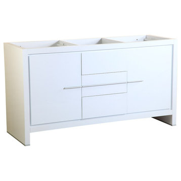 Allier 60" Double Sink Bathroom Cabinet, Base: White, Base Only