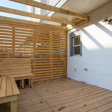 Private Deck Off Kitchen with Wood Slats
