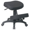 Executive Black Ergonomically Designed Knee Chair with Memory Foam