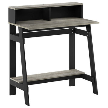 Simplistic A Frame Computer Desk, Black/French Oak Grey