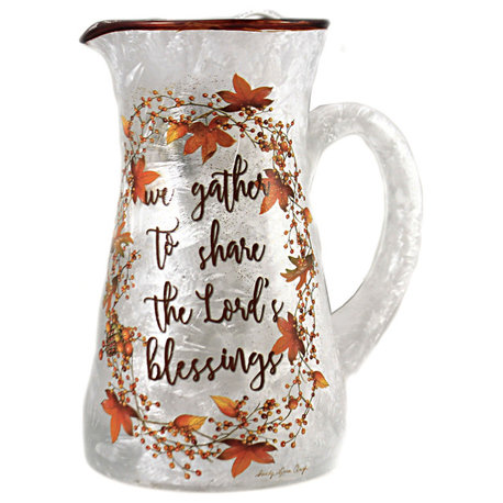 Stony Creek Share The Blessings Lit Pitcher Glass Pre-Lit Autumn Clg0208 Gather