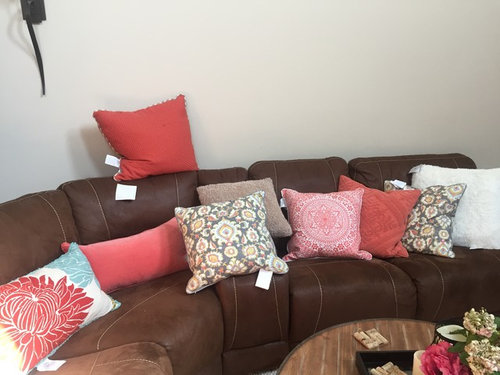 tan colour cushions