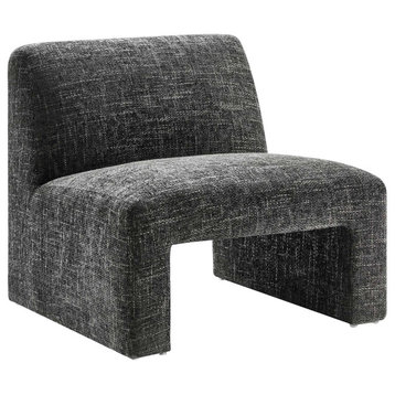 Amita Chenille Upholstered Accent Chair - Carbon Black