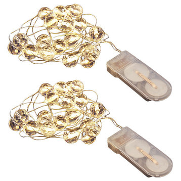 Battery Operated Submersible Mini String 20-Light With Crystal B, Set of 2