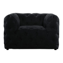 Carnegie Tufted Velvet Upholstered Club Chair - Armchairs And Accent Chairs