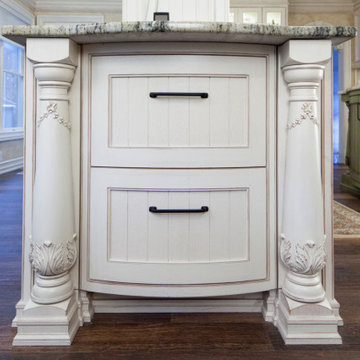 Classically inspired white stained kitchen Pine Brook, NJ