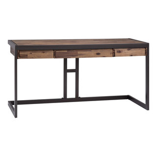 Simpli Home - Lowry Small Desk - Distressed Charcoal Brown