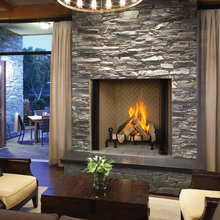 wood burning fireplace