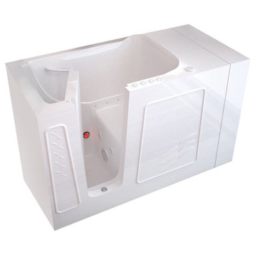MediTub Walk-In 30x53 Left Drain Biscuit Whirlpool & Air Jetted Tub, White, Left