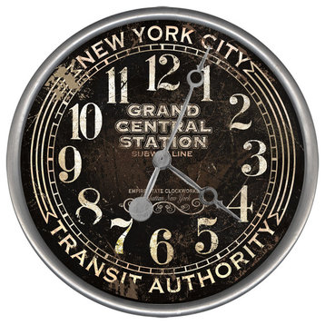 Subway Round Vintage Clock, 23"