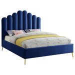 Meridian Furniture - Lily Velvet Bed, Navy, Queen - Elegant and eye-catching, the stunning navy velvet Lily Queen Bed from Meridian Furniture is the perfect addition to any space.