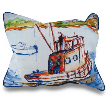 Betsy Drake Rusty Boat Fishing Vessel Decorative Throw Pillow 16X20