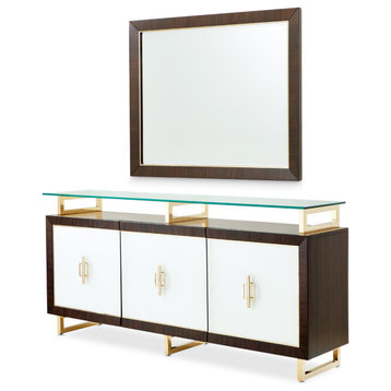 Belmont Place Sideboard and Mirror Set Espresso