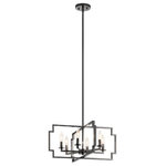 Kichler Lighting - Kichler Lighting 44128MCH Downtown Deco, 6 Light Convertible Chandelier, Chrome - The Downtown Deco 21.5 inch 6 Light Convertible ChDowntown Deco 6 Ligh Midnight Chrome *UL Approved: YES Energy Star Qualified: n/a ADA Certified: n/a  *Number of Lights: 6-*Wattage:60w B Candelabra Base bulb(s) *Bulb Included:No *Bulb Type:B Candelabra Base *Finish Type:Midnight Chrome