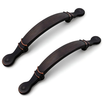 Decorated Arched Cabinet Handles, Oil Rubbed Bronze