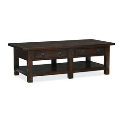 Benchwright Coffee Table, Rustic Mahogany Stain - Coffee Tables