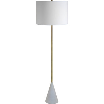 Lacuna Brass And Off-White Shade Floor Lamp