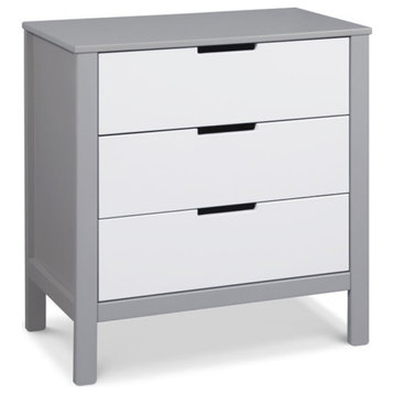 Carter's By Davinci Colby 3-Drawer Dresser in Gray and White