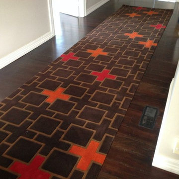 Entrance with custom designed woollen rug